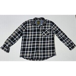 Anchorage Expedition Flannel Shirt Work Navy Blue  Plaid 100% Cotton Men's Large